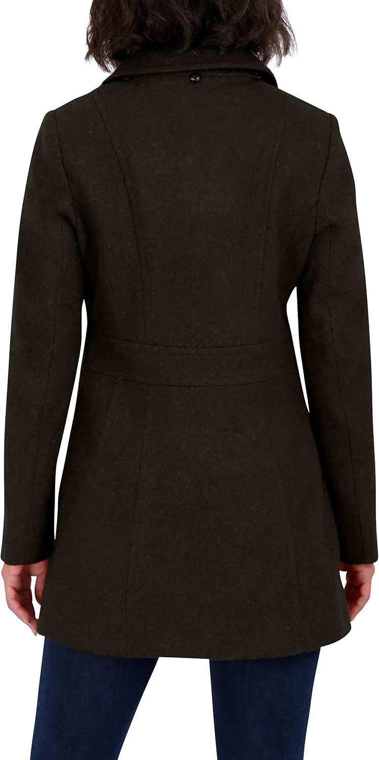 imageNautica Womens Peacoat Wool Blend Double Breasted Winter CoatMilitary Green
