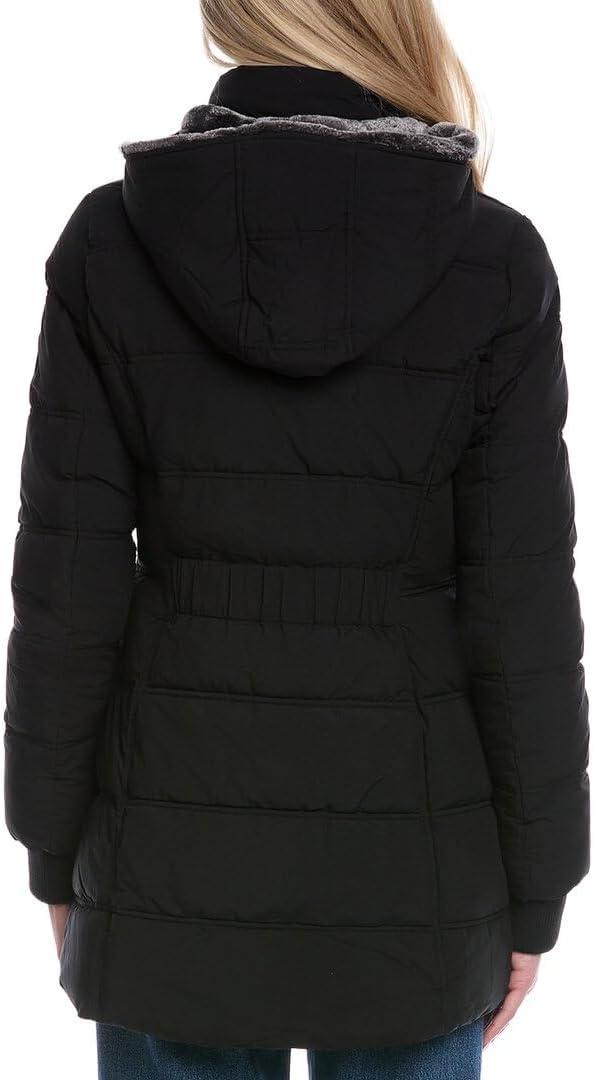 imageNautica Womens Puffer with Vestie and Faux Fur TrimBlack