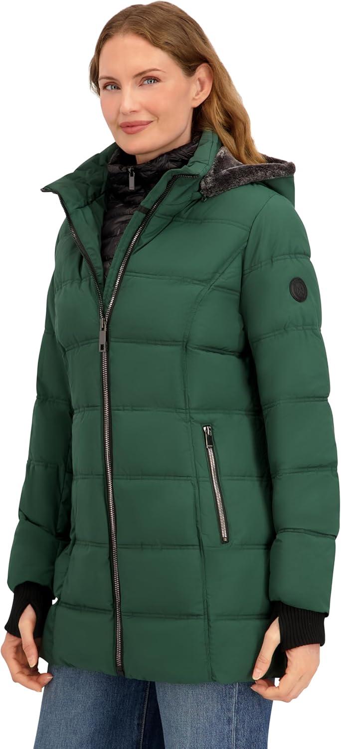 imageNautica Womens Puffer with Vestie and Faux Fur TrimVerde