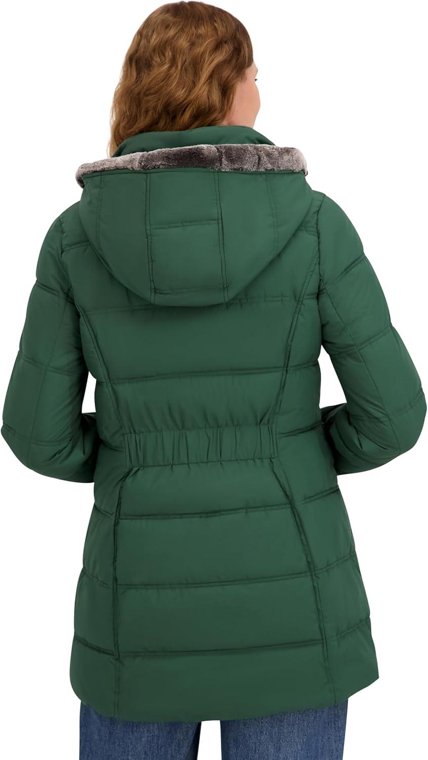 imageNautica Womens Puffer with Vestie and Faux Fur TrimVerde