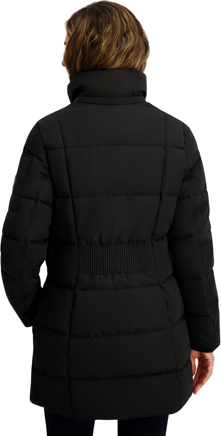 imageNautica Womens Soft Mist Heavyweight Puffer Coat Winter Jacket With Detachable Faux Fur HoodBlack