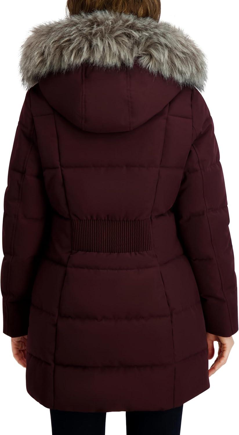 imageNautica Womens Soft Mist Heavyweight Puffer Coat Winter Jacket With Detachable Faux Fur HoodChianti