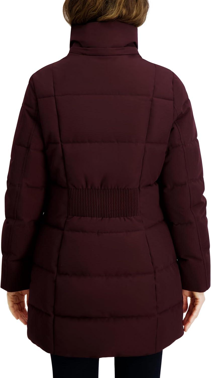imageNautica Womens Soft Mist Heavyweight Puffer Coat Winter Jacket With Detachable Faux Fur HoodChianti