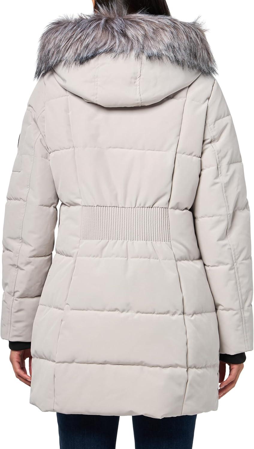 imageNautica Womens Soft Mist Heavyweight Puffer Coat Winter Jacket With Detachable Faux Fur HoodLimestone