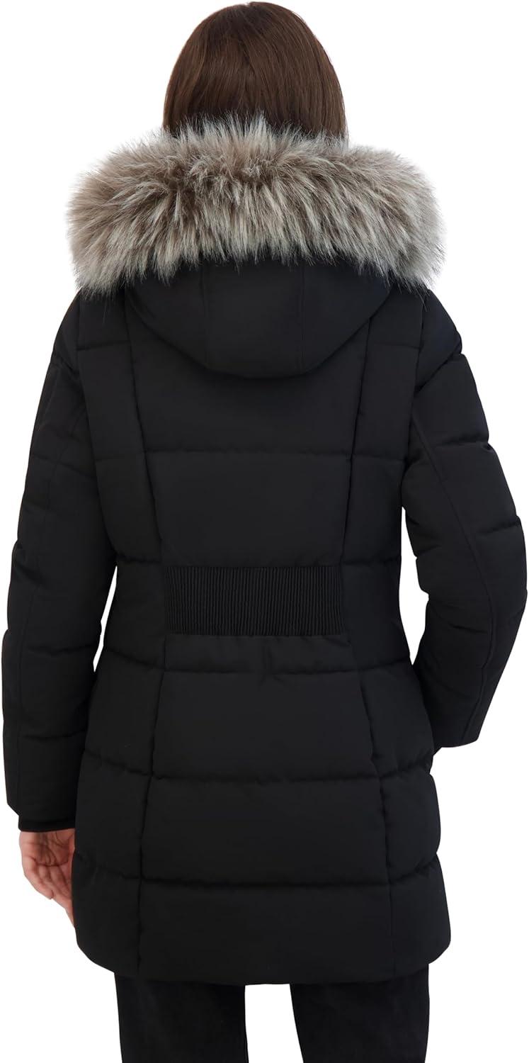 imageNautica Womens Soft Mist Heavyweight Puffer Coat Winter Jacket With Detachable Faux Fur HoodOnyx
