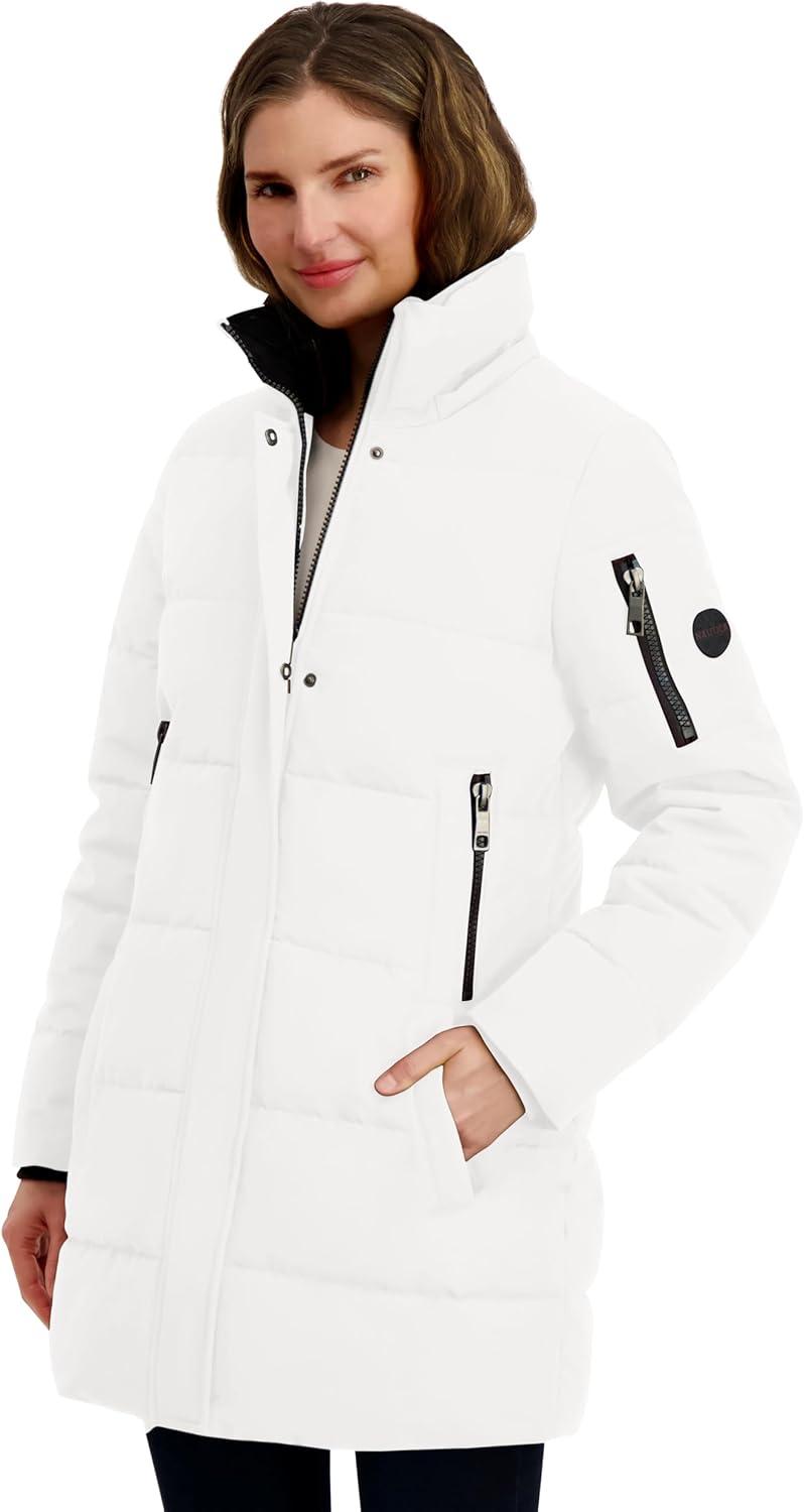 imageNautica Womens Soft Mist Heavyweight Puffer Coat Winter Jacket With Detachable Faux Fur HoodSail White