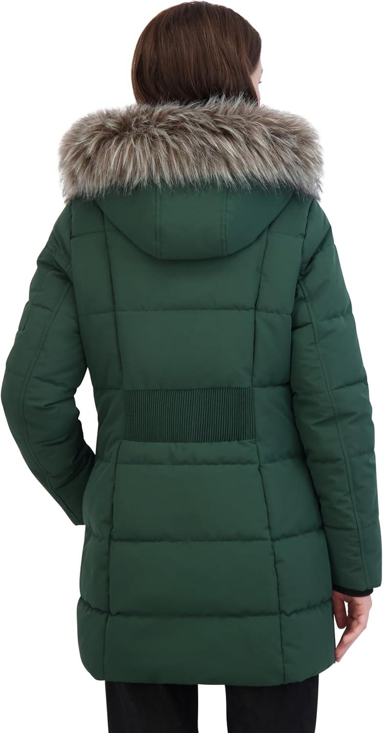 imageNautica Womens Soft Mist Heavyweight Puffer Coat Winter Jacket With Detachable Faux Fur HoodVerde