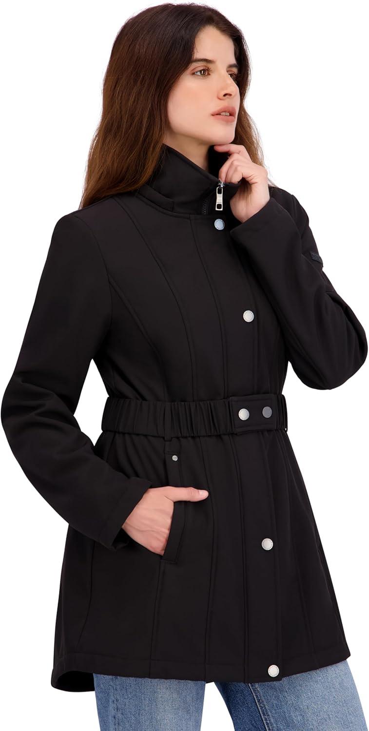 imageNautica Womens Soft Shell with Quilted BibHoodBlack