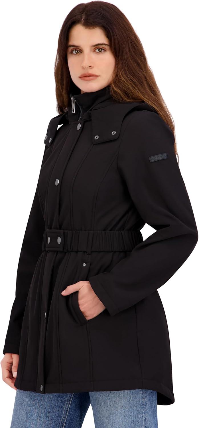 imageNautica Womens Soft Shell with Quilted BibHoodBlack