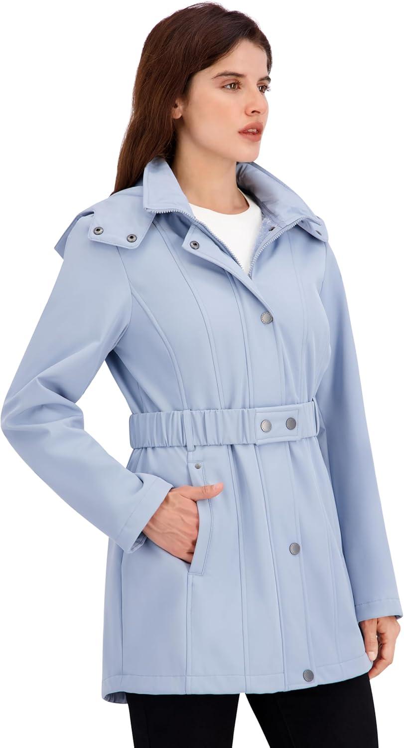 imageNautica Womens Soft Shell with Quilted BibHoodBlue