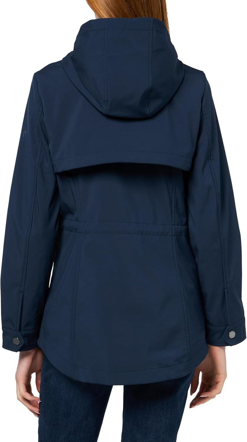 imageNautica Womens Softshell Jacket Waterresistant Windresistant Transitional Coat Adjustable WaistNavy Seas