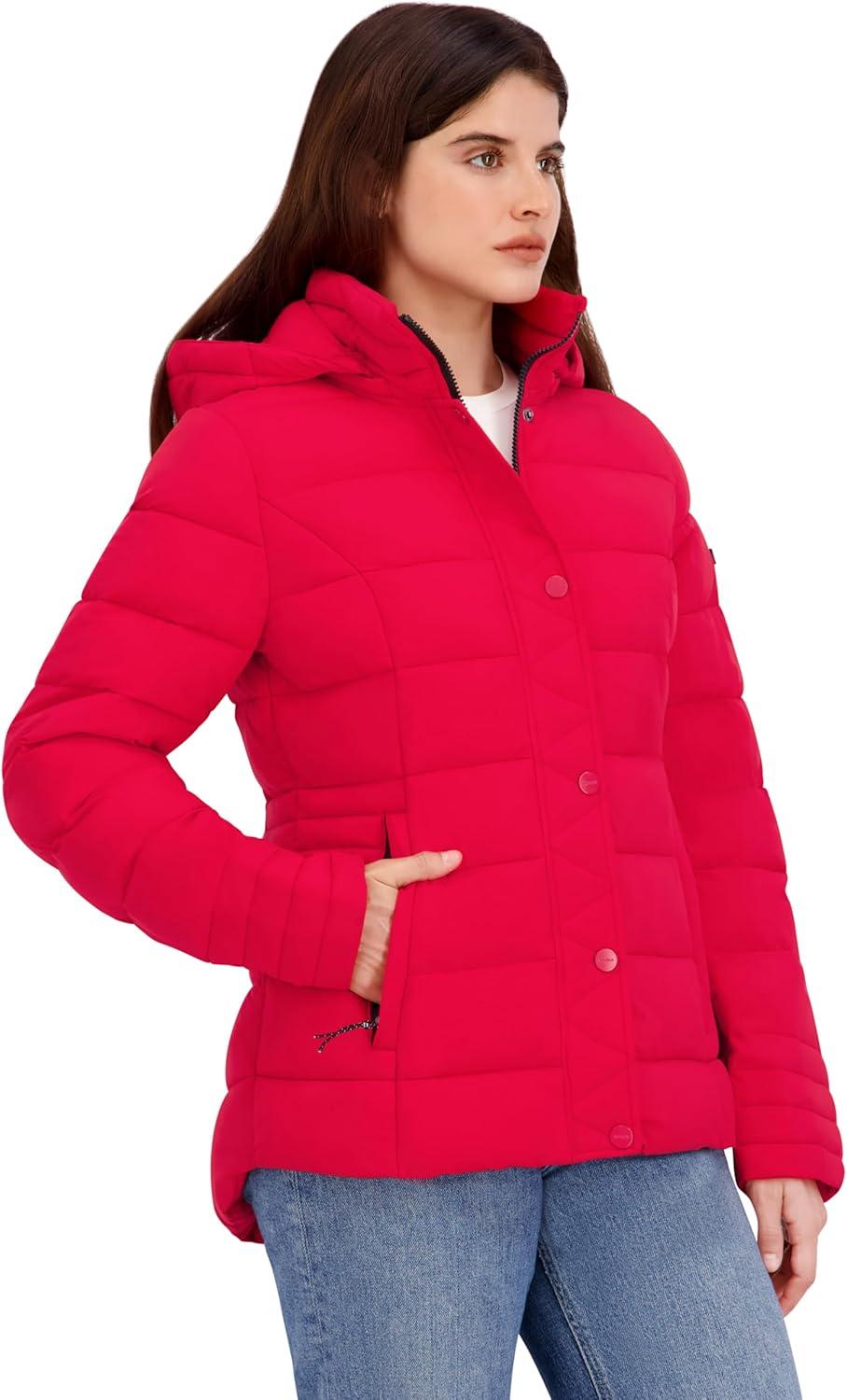 imageNautica Womens Solid Lightweight Packable PufferNautica Red