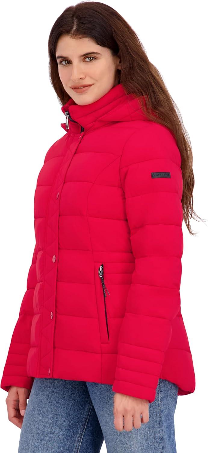 imageNautica Womens Solid Lightweight Packable PufferNautica Red
