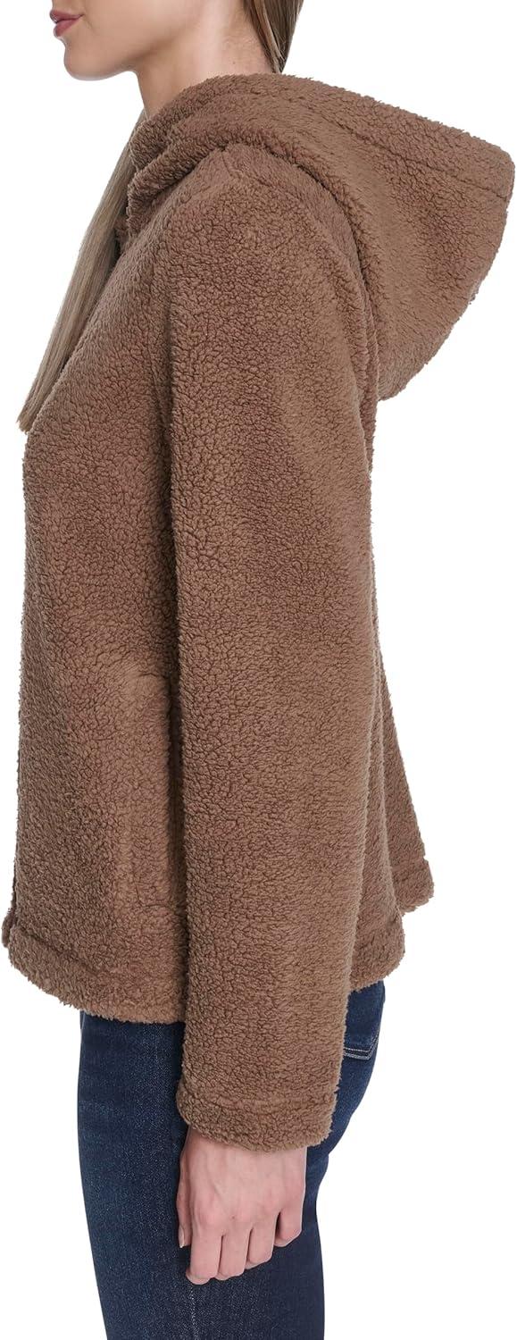 imageNautica Womens Solid Sherpa Zipup Hoodie JacketBarley