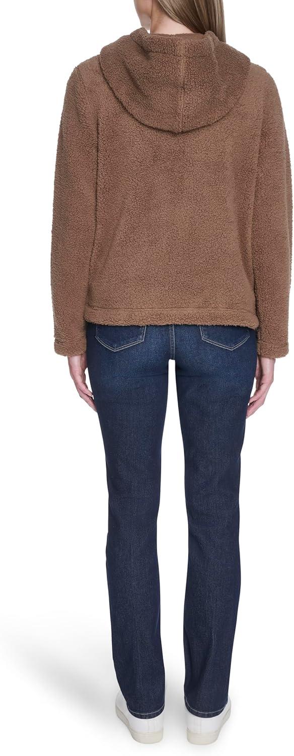 imageNautica Womens Solid Sherpa Zipup Hoodie JacketBarley