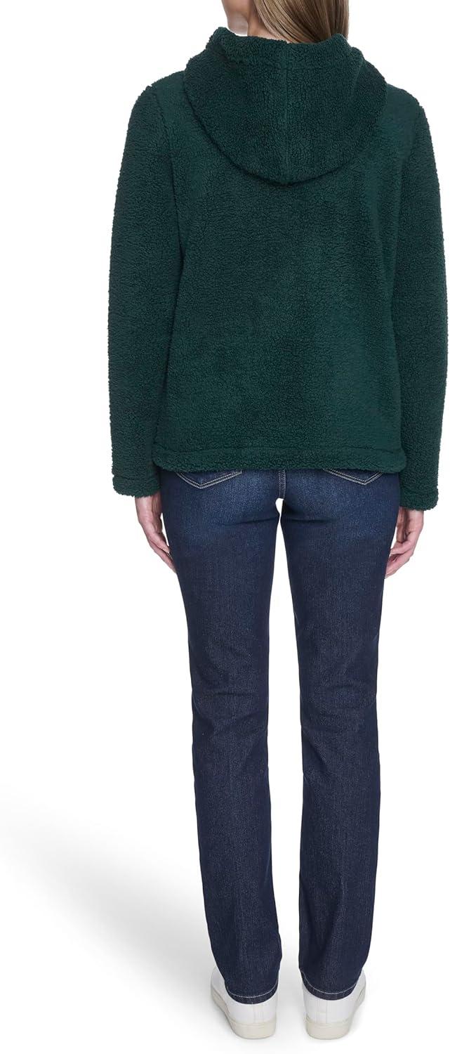 imageNautica Womens Solid Sherpa Zipup Hoodie JacketForest