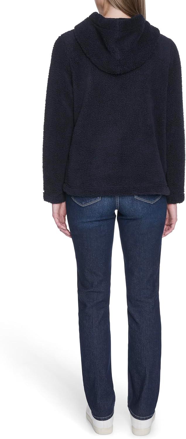 imageNautica Womens Solid Sherpa Zipup Hoodie JacketNight Sky