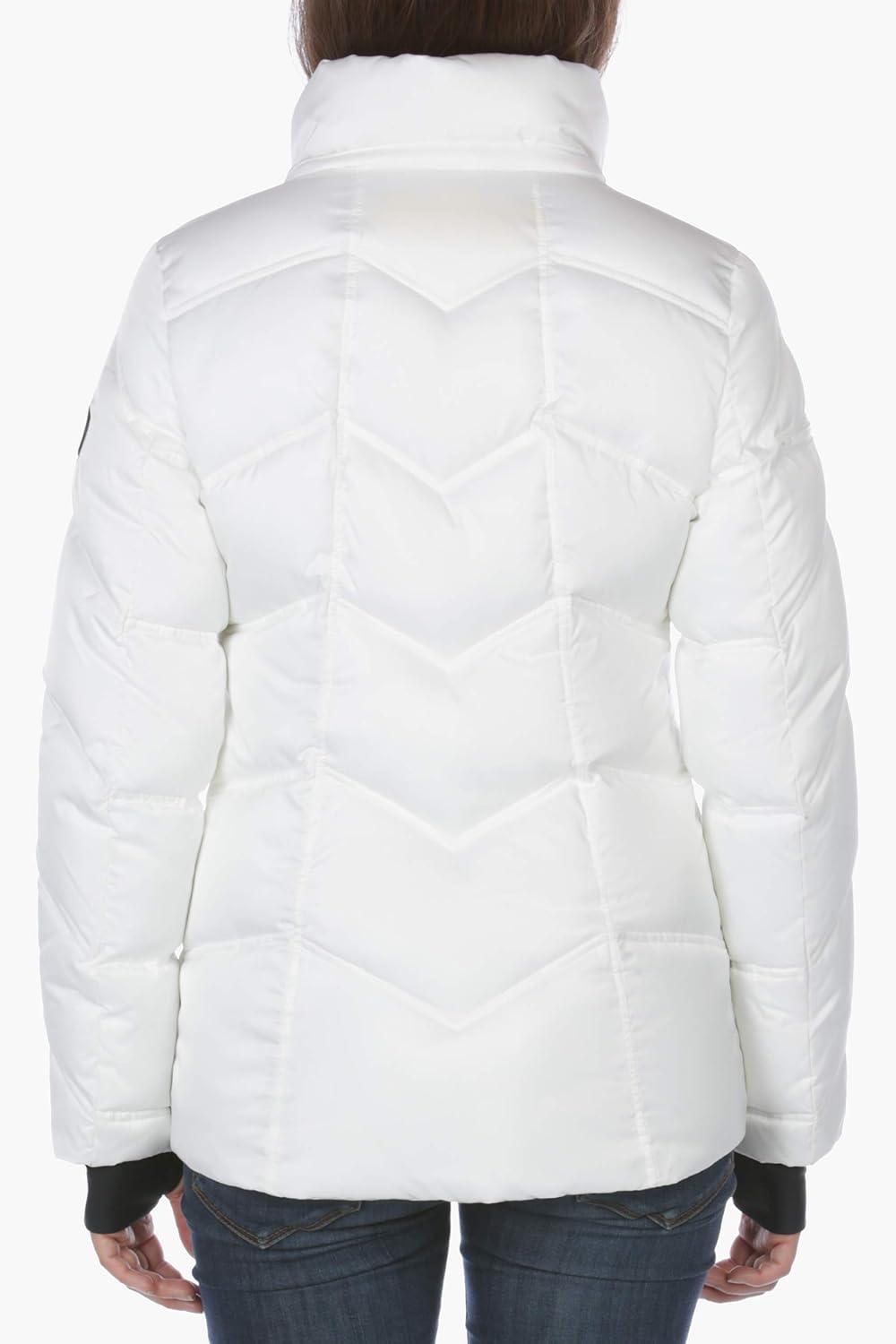 imageNautica Womens Stretch Puffer Jacket detachable Faux Fur Hood Midweight Waterresistant CoatMarshmallow