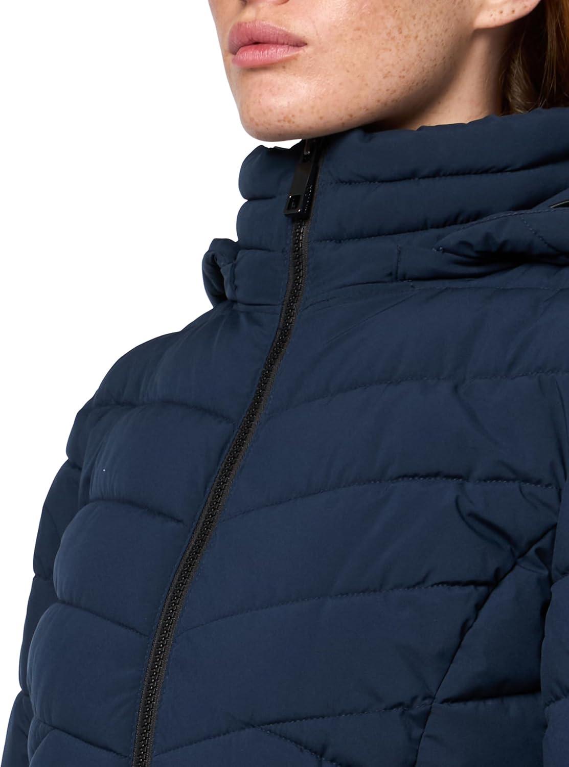 imageNautica Womens Stretch Puffer Jacket winter Coat With Interior Bib Hood amp Reinforced Nylon LiningNavy Seas