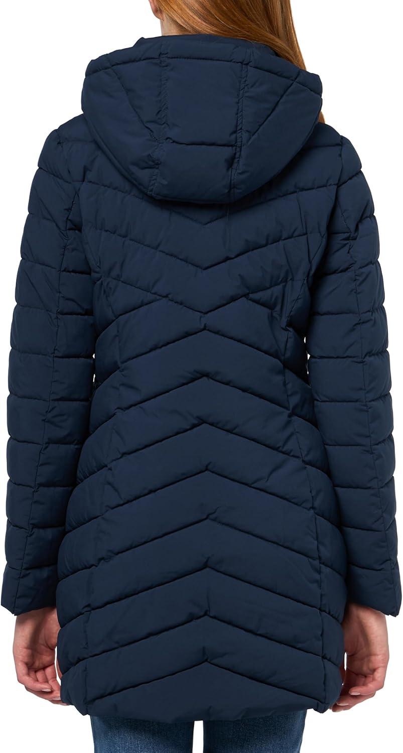 imageNautica Womens Stretch Puffer Jacket winter Coat With Interior Bib Hood amp Reinforced Nylon LiningNavy Seas