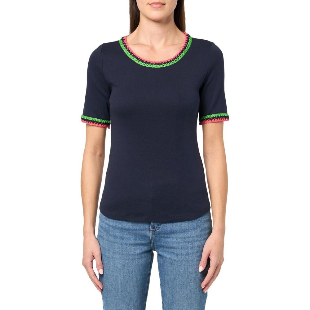 imageNautica Womens Cotton Short Sleeve Solid Knit TopNight Sky