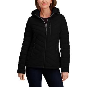 Nautica Women’s Chevron Puffer Jacket(Black)