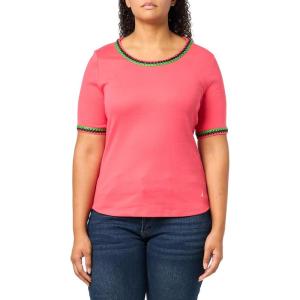 Nautica Women’s Cotton Short Sleeve Solid Knit Top(Rouge)