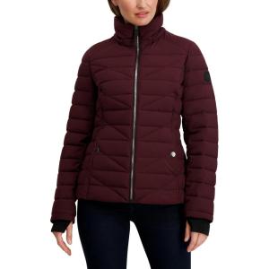 Nautica Women’s Mechanical Stretch Puffer Jacket–detachable Faux Fur Hood & Storm Cuffs(Chianti)