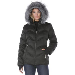 Nautica Women’s Mist Heavyweight Winter Coat– Puffer Jacket With Detachable Faux Fur Hood(Jet)