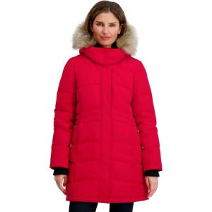 Nautica Women’s Mist Heavyweight Winter Coat– Puffer Jacket With Detachable Faux Fur Hood(Nautica Red)