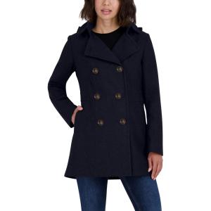 Nautica Women’s Peacoat Wool Blend Double Breasted Winter Coat(Navy Seas)