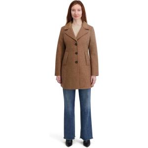 Nautica Women’s Soft Faux Wool Peacoat –long Winter Coat, Double-breasted, Welt Pockets(Taupe)