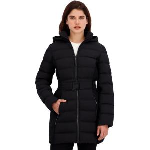 Nautica Women’s Solid Lightweight Packable Puffer(Black)