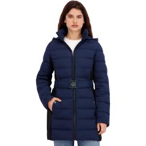 Nautica Women’s Solid Lightweight Packable Puffer(Navy Seas)