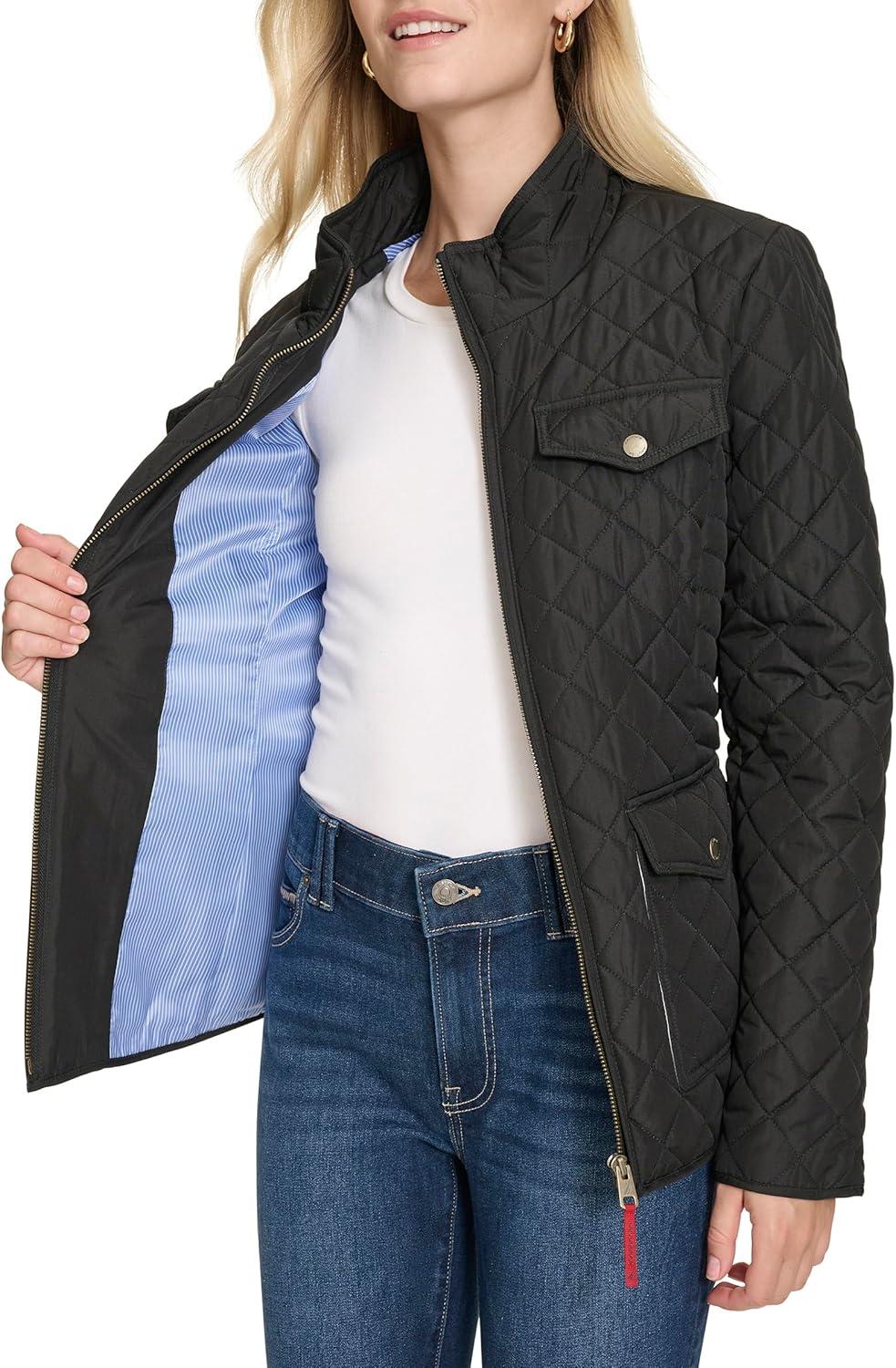 imageNautica Womens Barn Outerwear Quilted JacketBlack