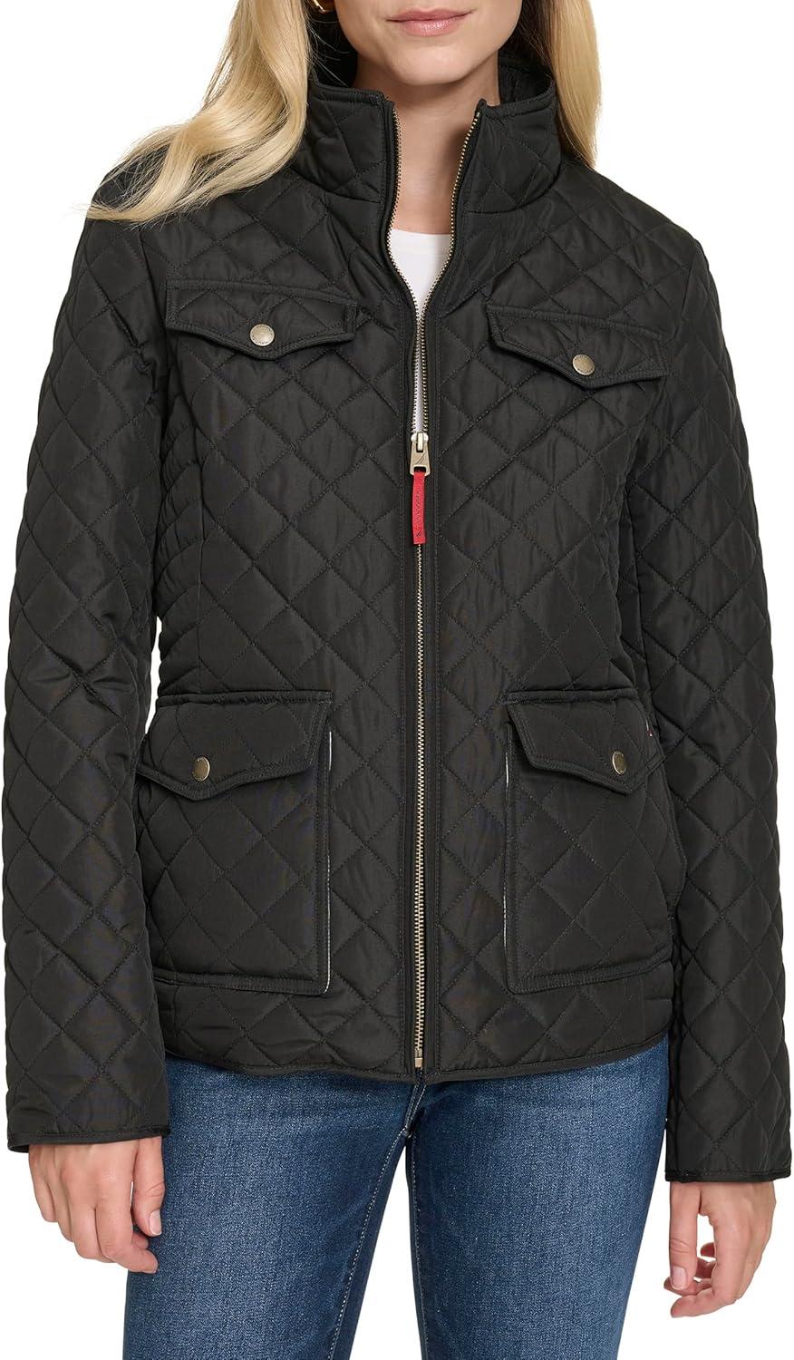 imageNautica Womens Barn Outerwear Quilted JacketBlack