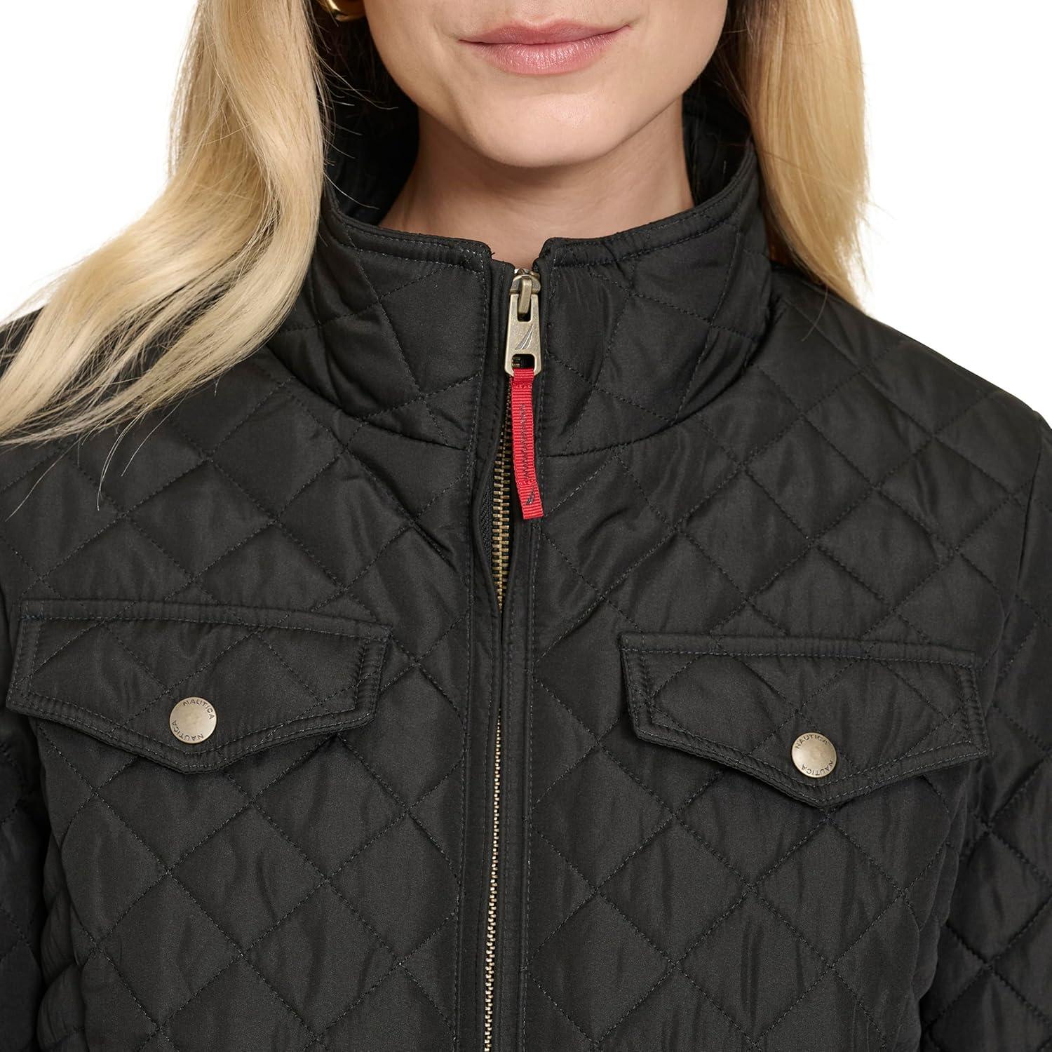 imageNautica Womens Barn Outerwear Quilted JacketBlack