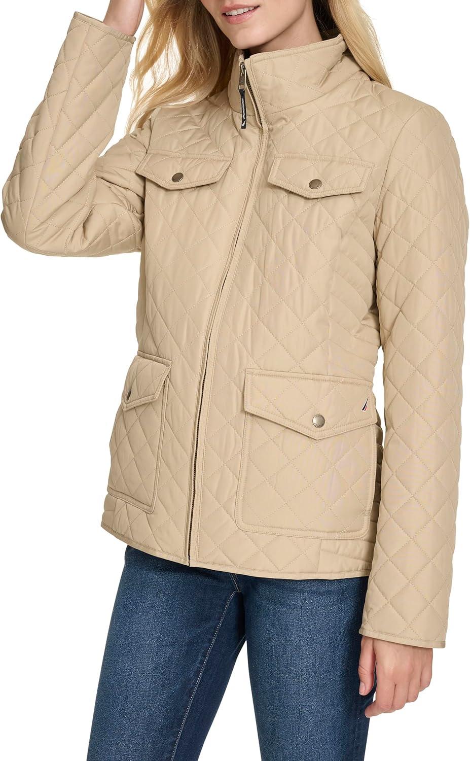imageNautica Womens Barn Outerwear Quilted JacketRope