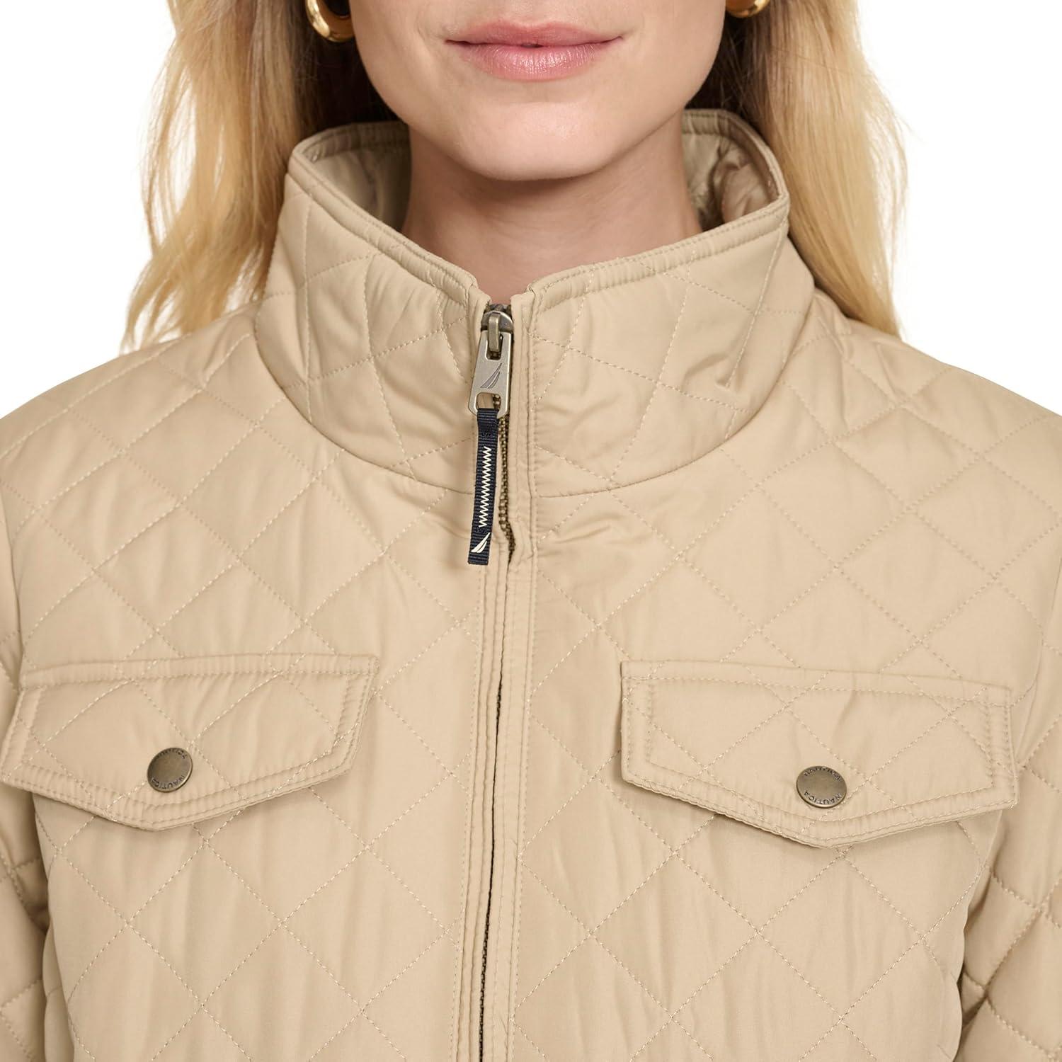 imageNautica Womens Barn Outerwear Quilted JacketRope