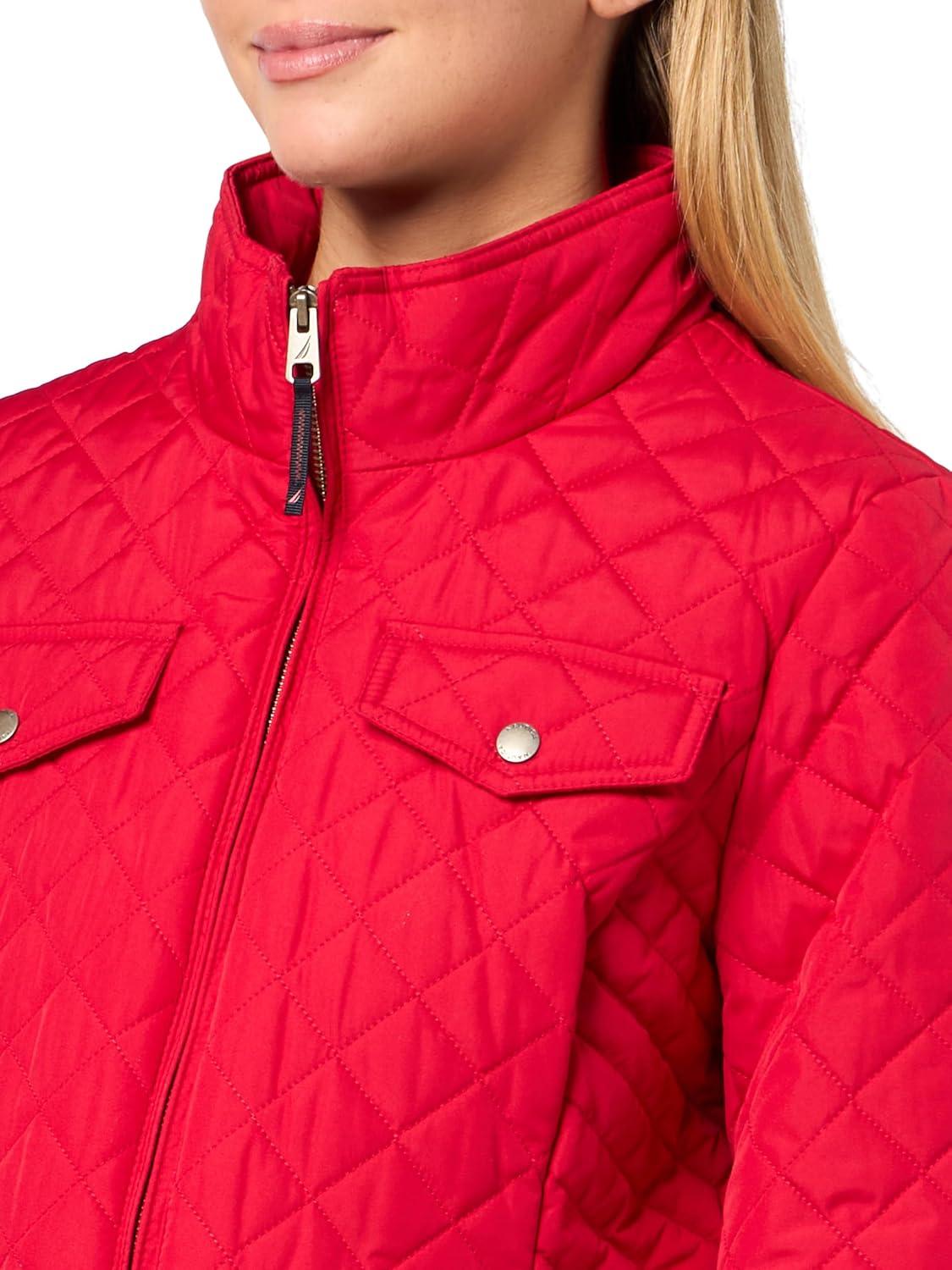 imageNautica Womens Barn Outerwear Quilted JacketScarlet