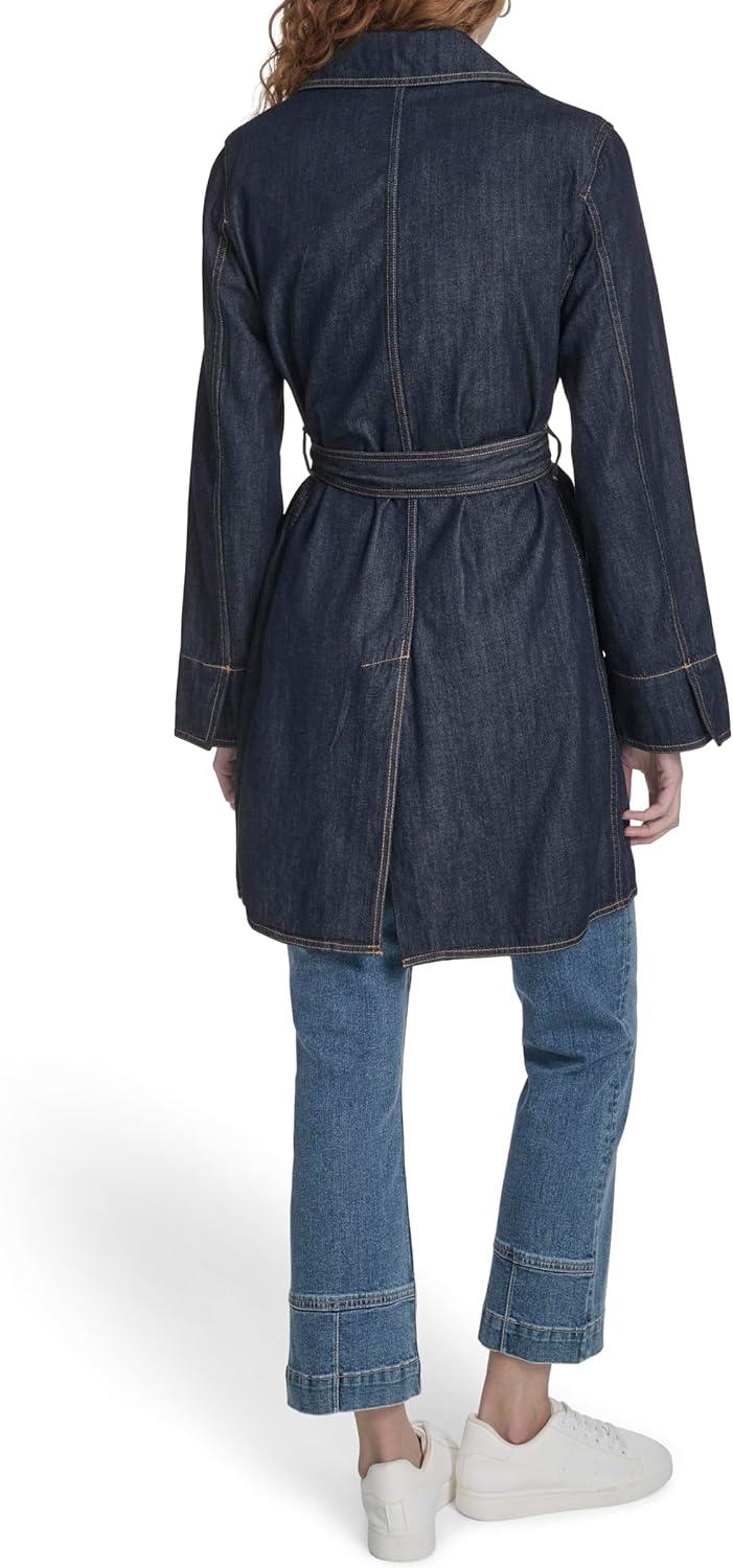 imageNautica Womens Denim Jean Trench Jacket OuterwearRinse