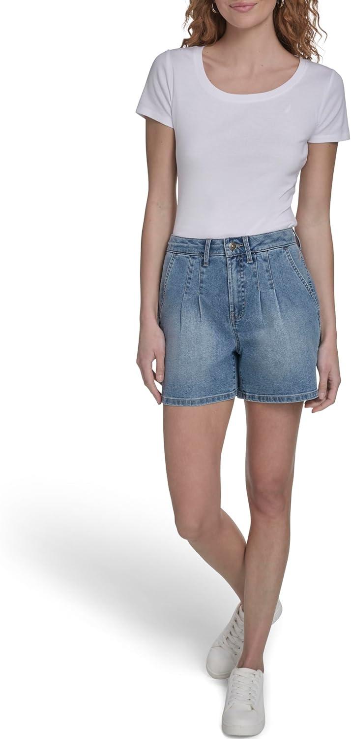 imageNautica Womens Denim Pleated Jean Fashion ShortsLola Wash