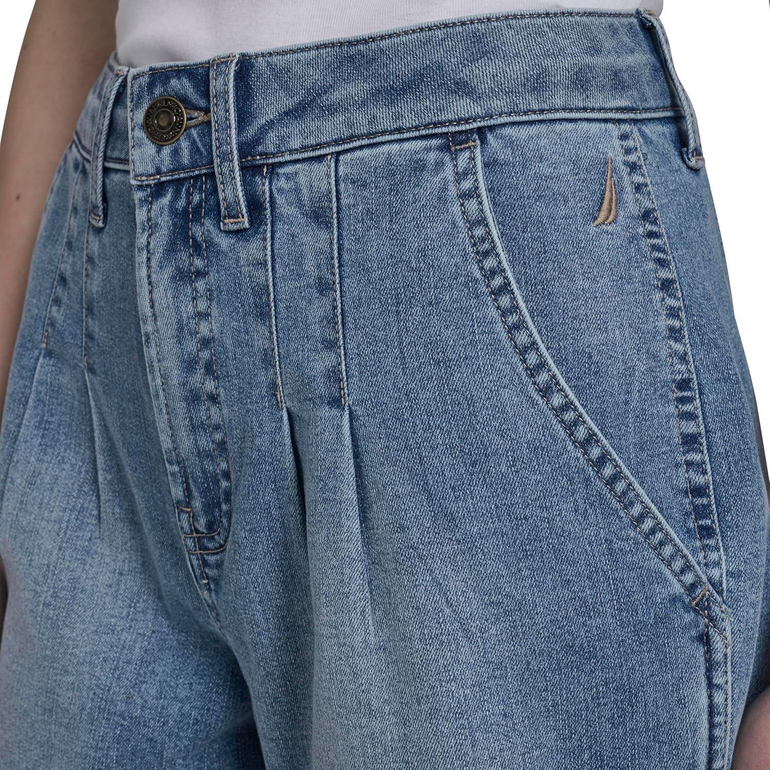 imageNautica Womens Denim Pleated Jean Fashion ShortsLola Wash