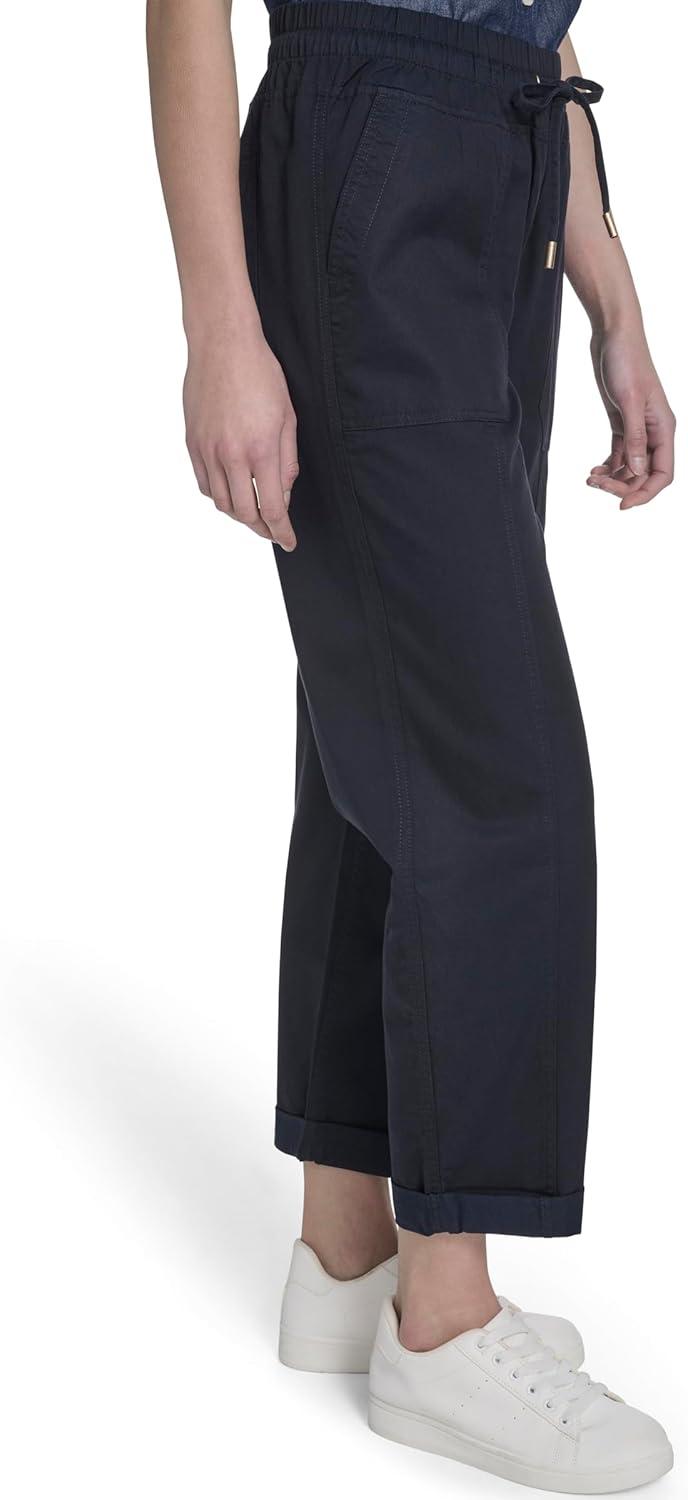 imageNautica Womens Pull on Cuffed Solid Ankle Length PantsNight Sky