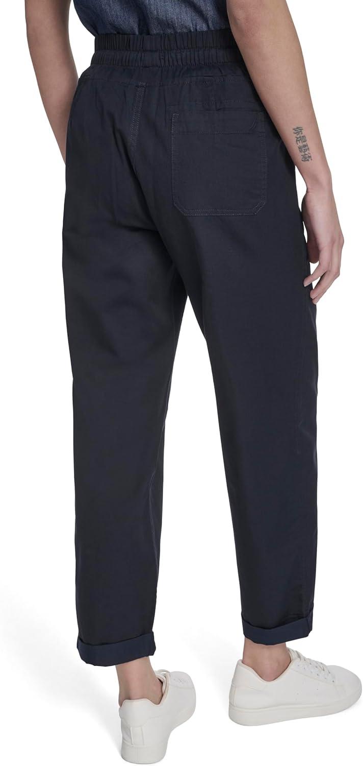 imageNautica Womens Pull on Cuffed Solid Ankle Length PantsNight Sky