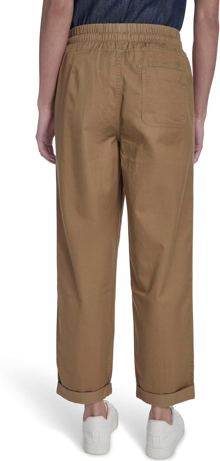 imageNautica Womens Pull on Cuffed Solid Ankle Length PantsSage