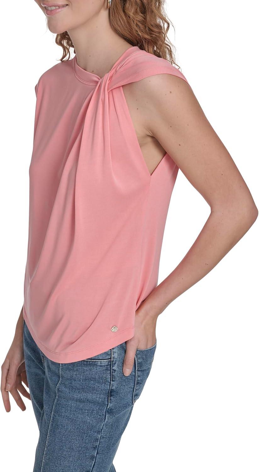 imageNautica Womens Sleeveless Twist Tie Soft Solid TopBloom