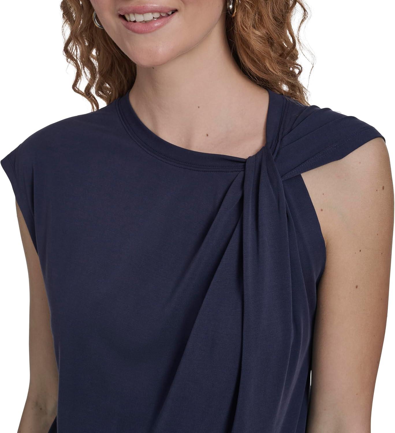 imageNautica Womens Sleeveless Twist Tie Soft Solid TopNight Sky