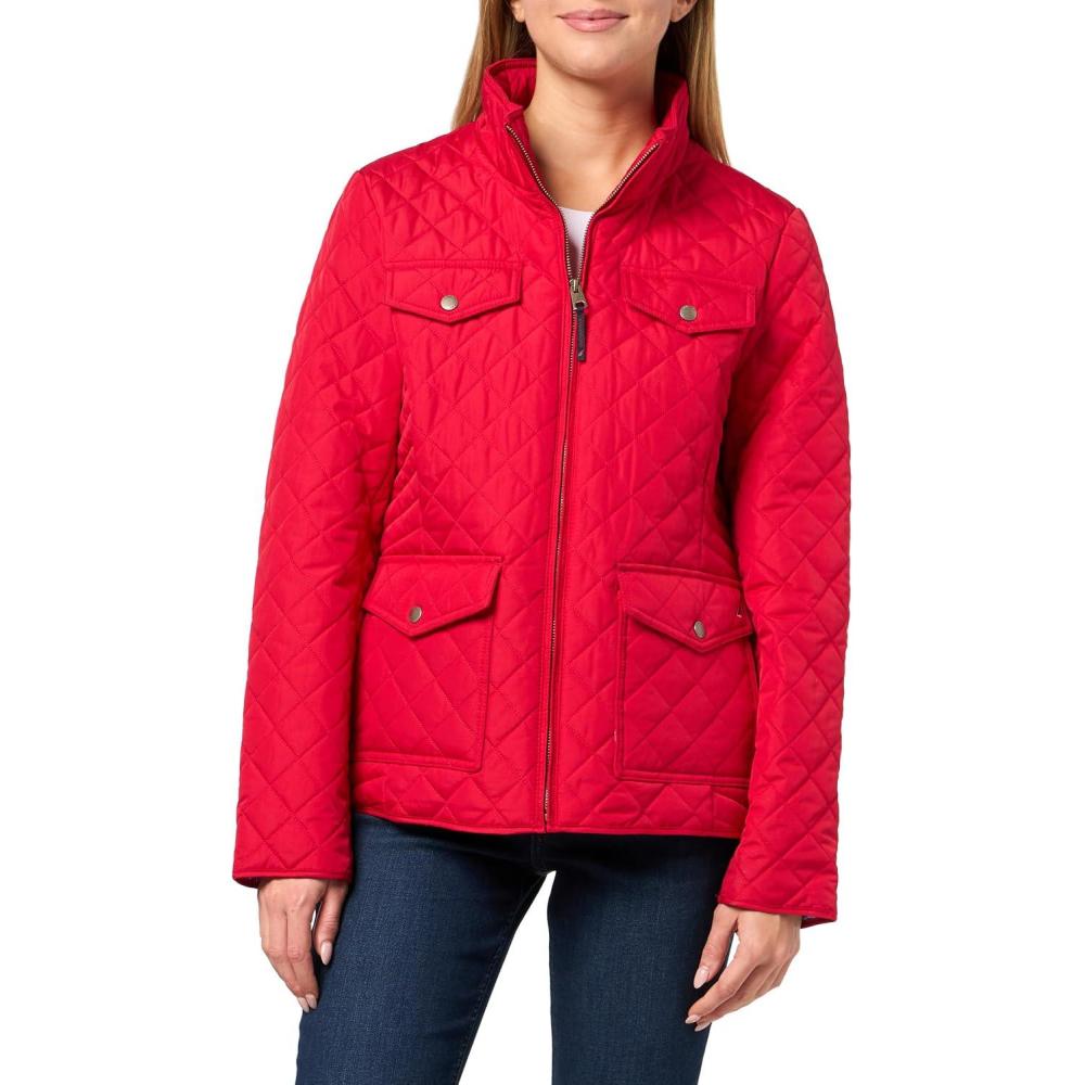 imageNautica Womens Barn Outerwear Quilted JacketScarlet