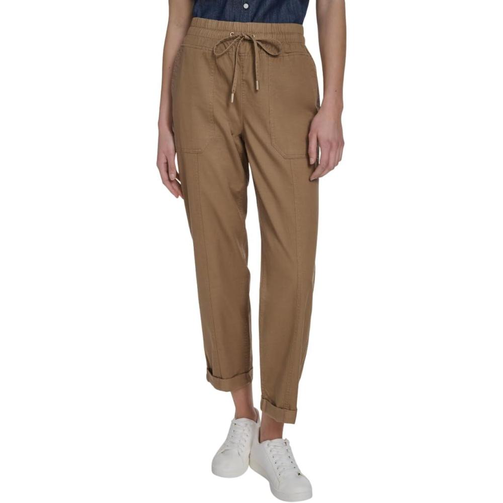 imageNautica Womens Pull on Cuffed Solid Ankle Length PantsTigers Eye